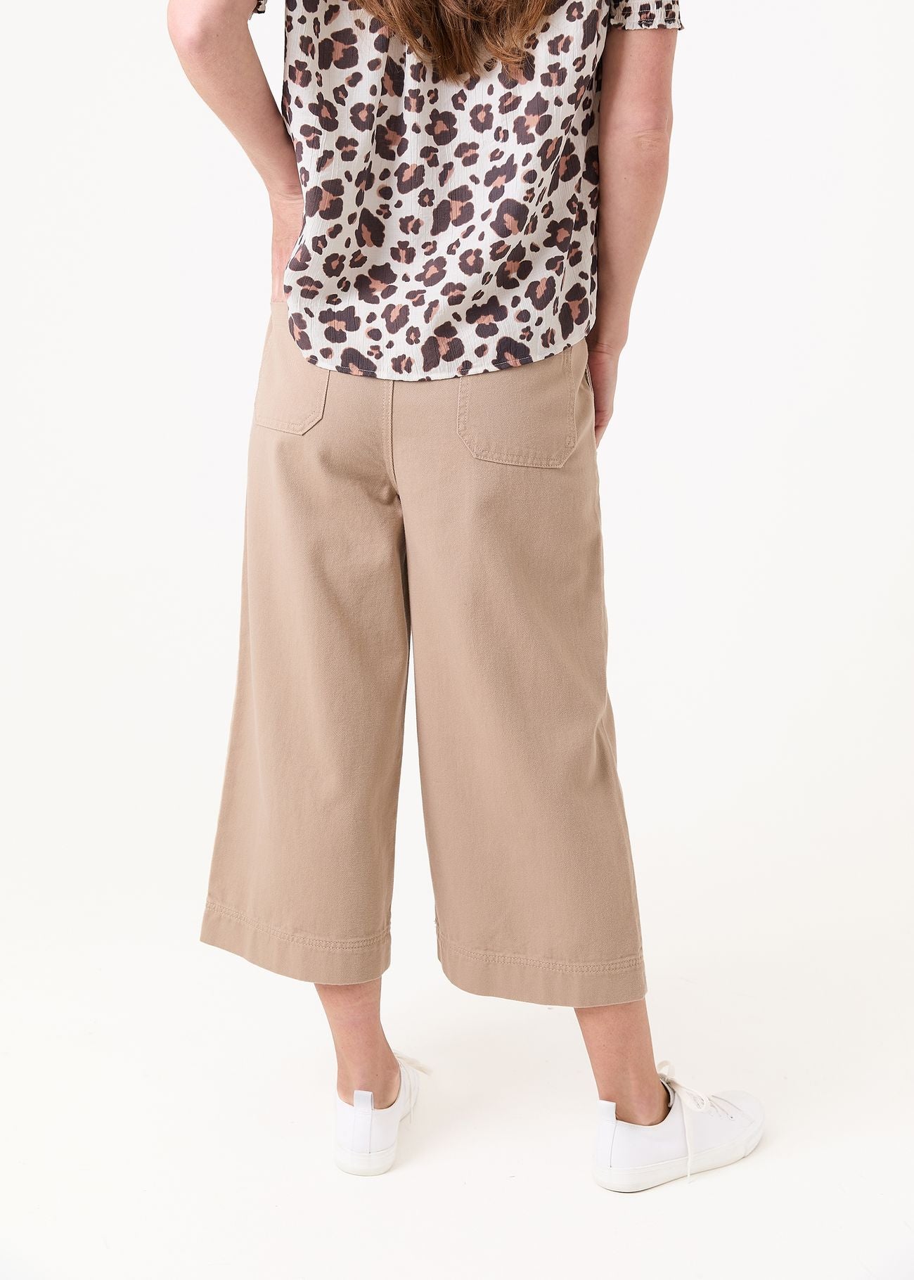 Dreams Cotton Twill Cropped Wide Leg Elasticated Back Jean