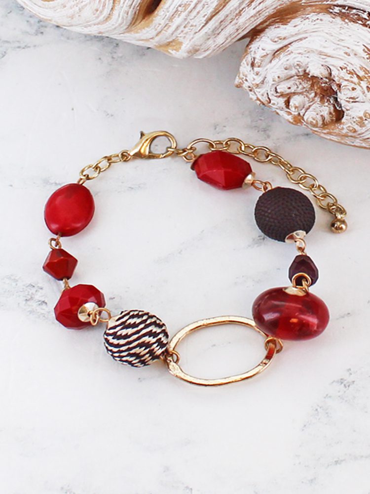 Beaded Ball and Bead Bracelet AY6602