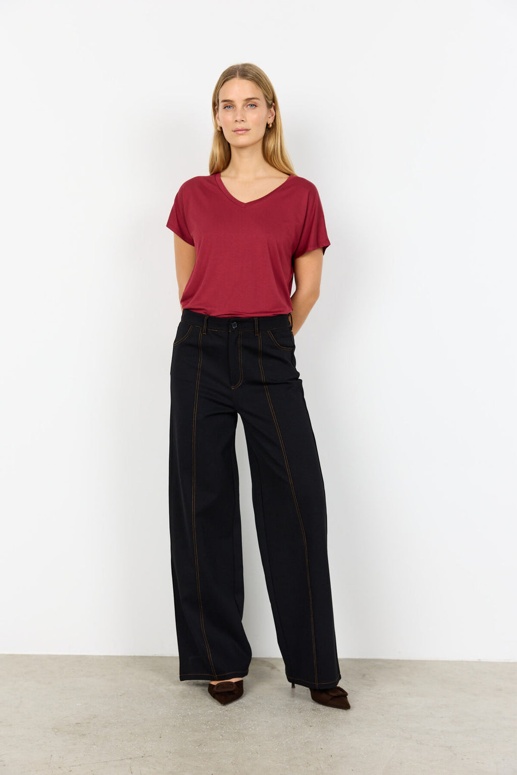 Soya Concept SC-BLANCA 2 Pants Black-Soya Concept-White finn