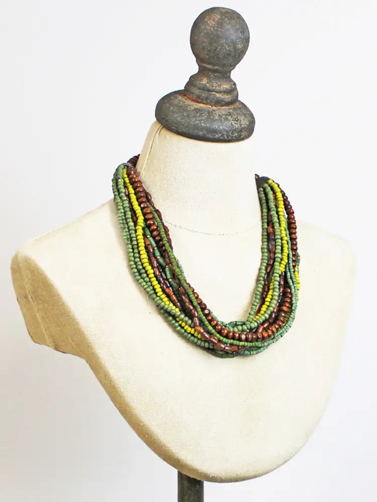 Multi Strand Beaded Necklace DC1405-Necklace-White finn