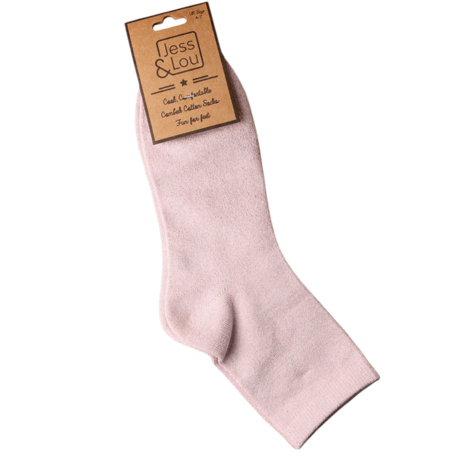Jess and lou Sparkly Pink Lurex Socks SL6813-Jess and Lou-White finn