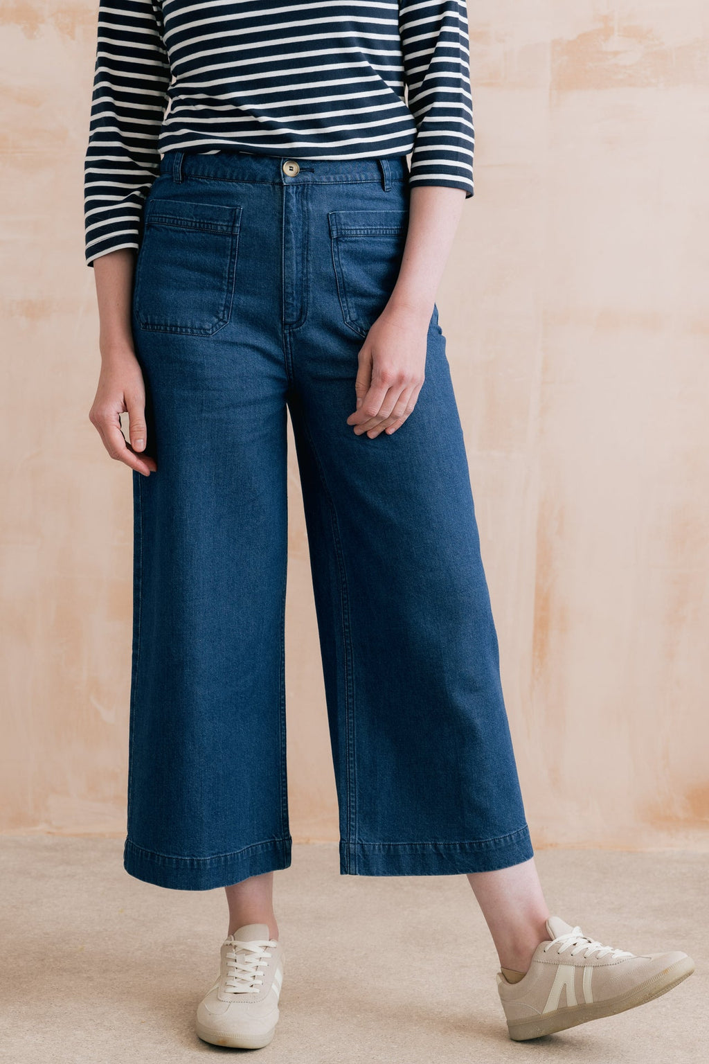 Lily and Me Amelia Denim Cropped Wide Leg Jeans-Lily and Me-White finn