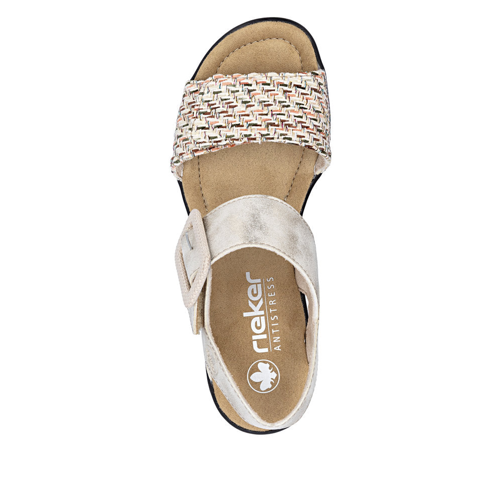 Rieker Wedge Sandal 68172-Rieker-White finn
