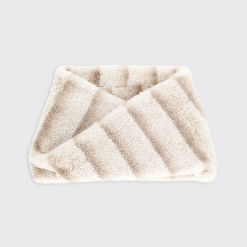 Millie mae Bridgette Chunky Faux Fur Snood - Almond
