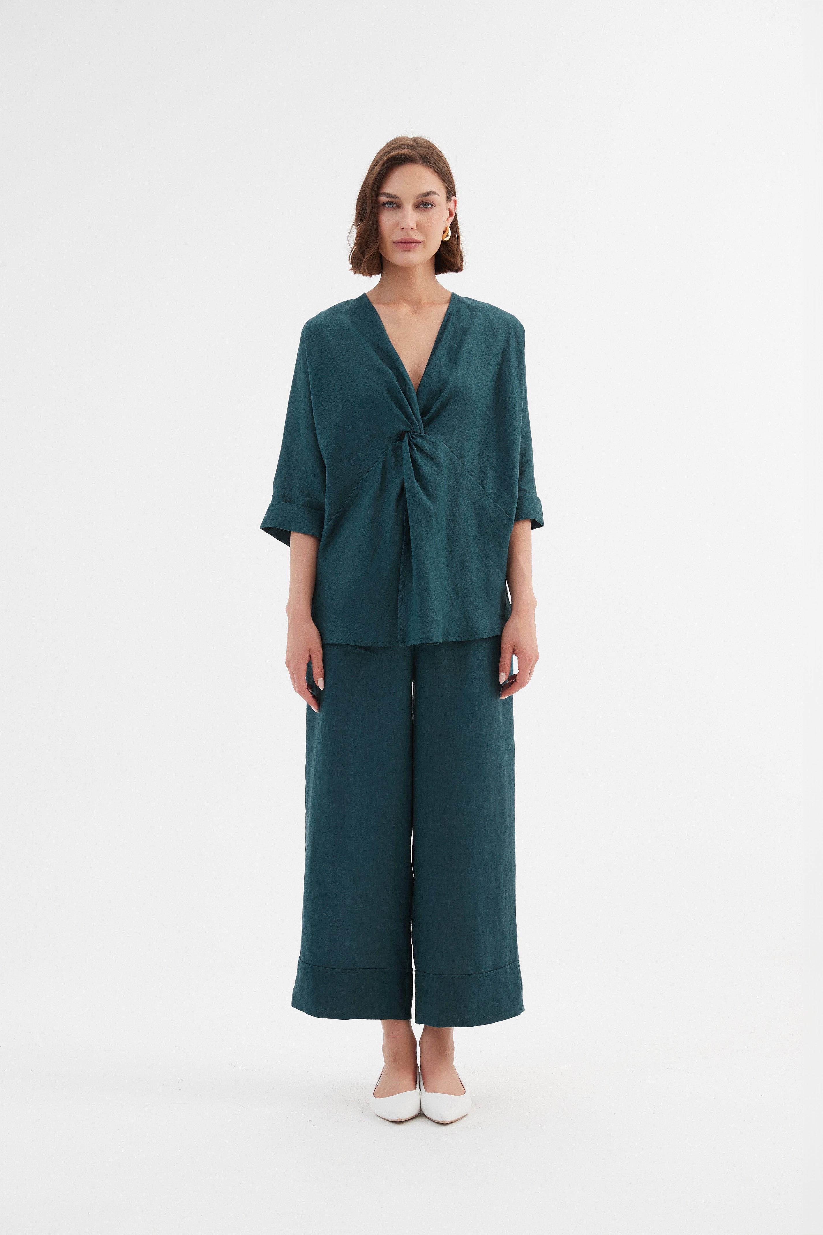 Tirelli Twist Front Top-Shirts & Tops-White finn