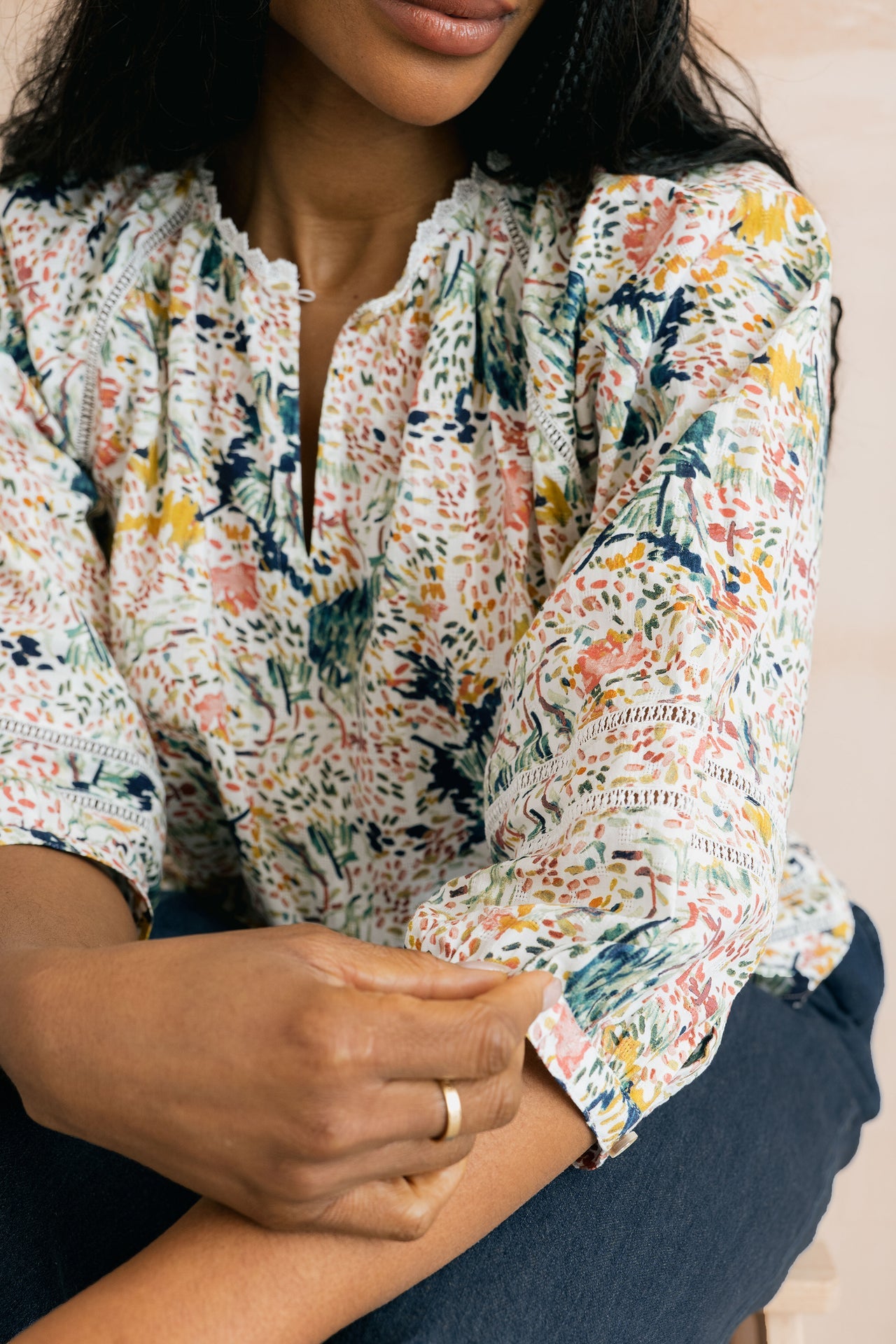 Lily and Me Zoe Organic Cotton Ditsy Print Blouse