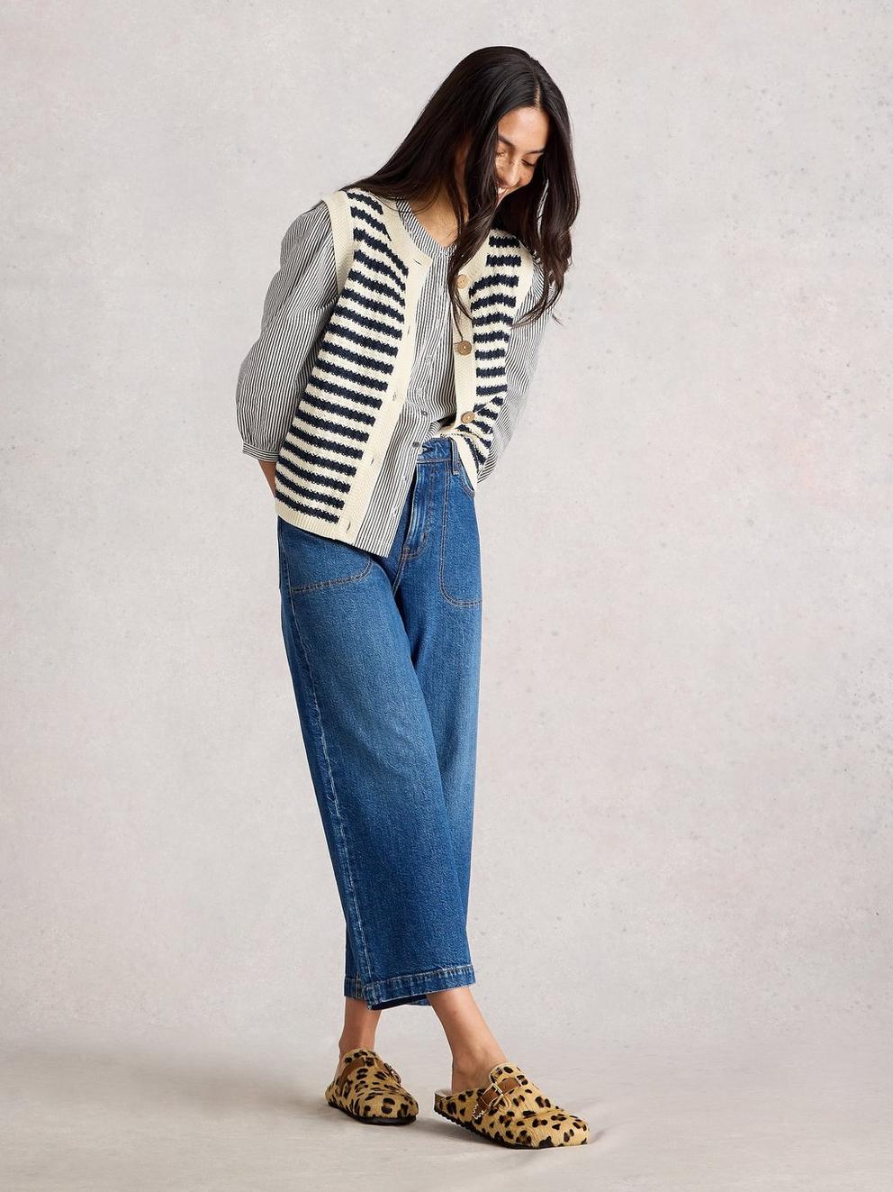 White Stuff Sienna Stripe Button Tank