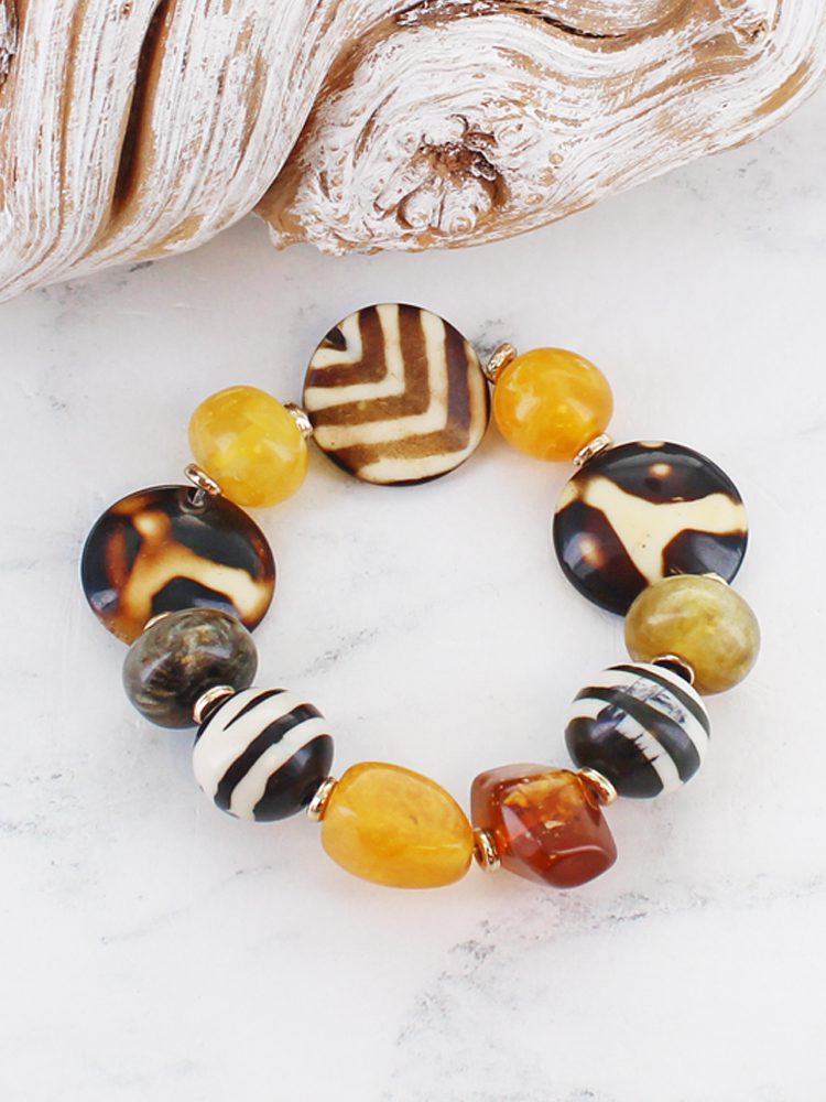 Elasticated Resin Bead Bracelet AY6607