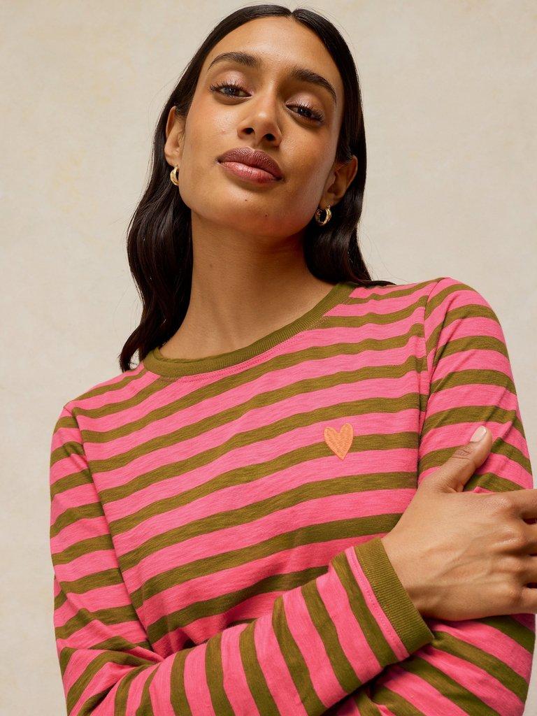 White Stuff clara stripe embroidered tee