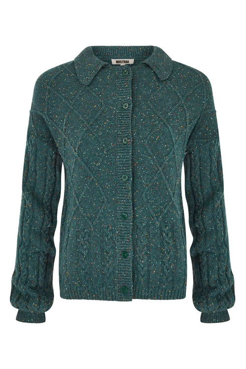 Mistral Collar & Cable Fleck Cardigan