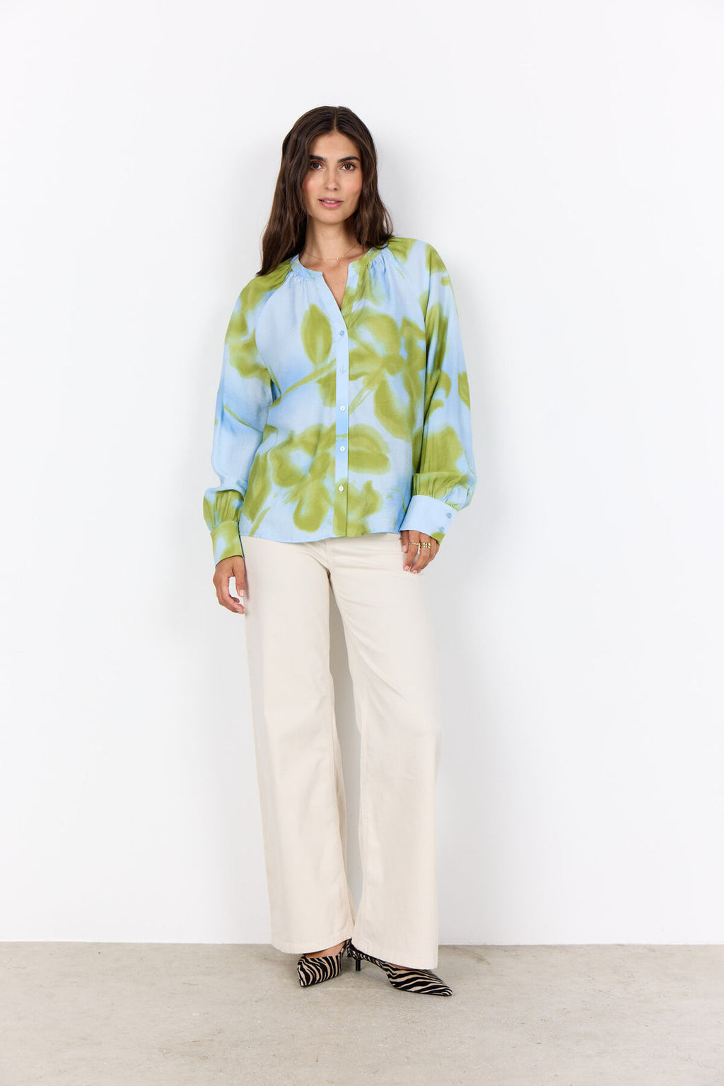 Soya Concept SC-CATE 2 Blouse Light blue-Soya Concept-White finn