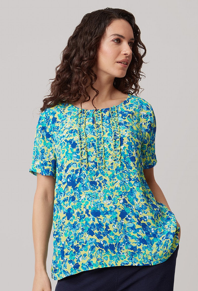 Adini Mandy Scattered Blossom Top-Shirts & Tops-White finn