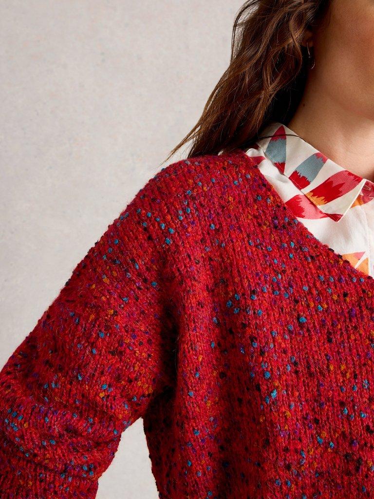 White Stuff Texture V- Neck Top-Jumper-White finn