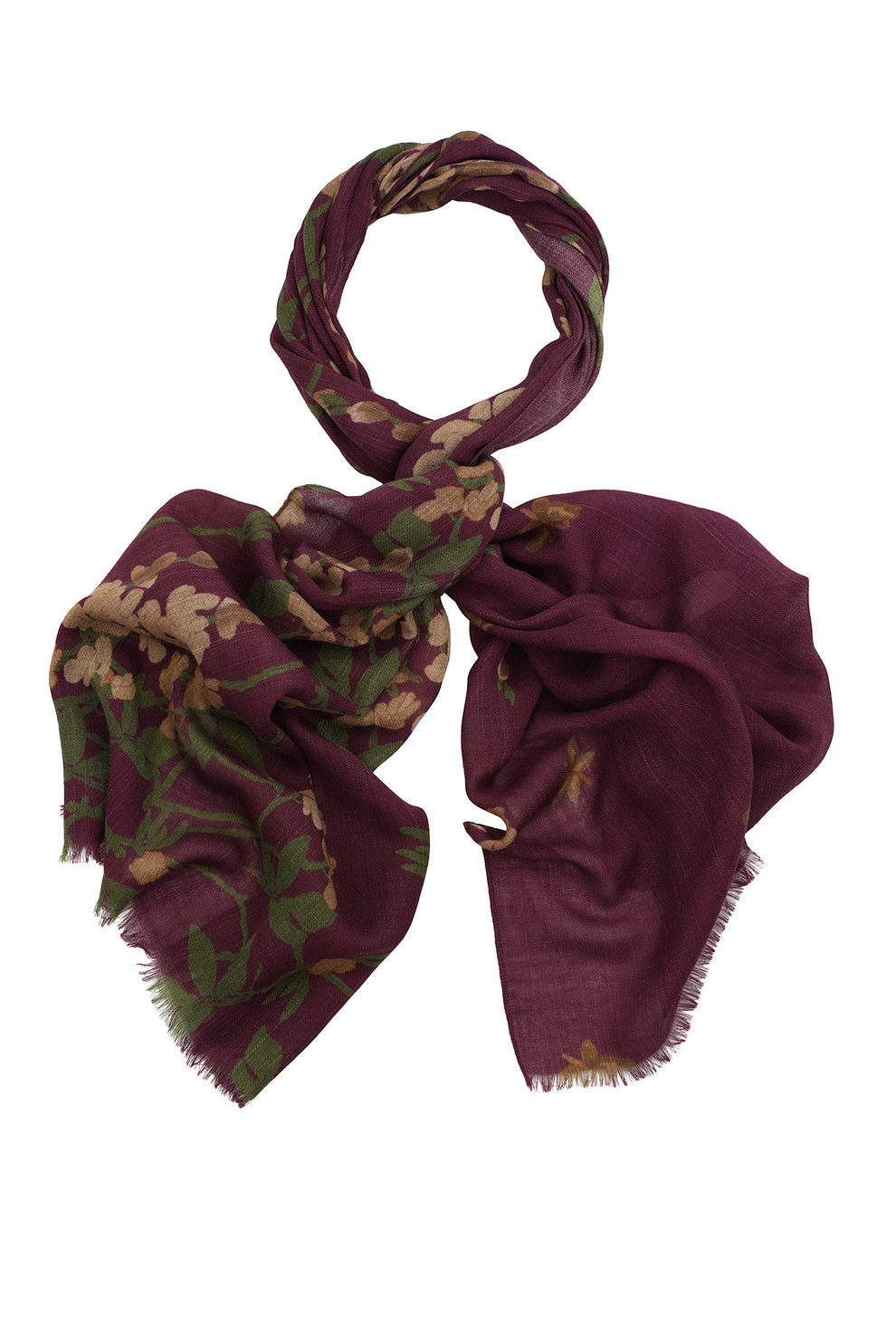 One Hundred Stars Wisteria Plum Wool Scarf