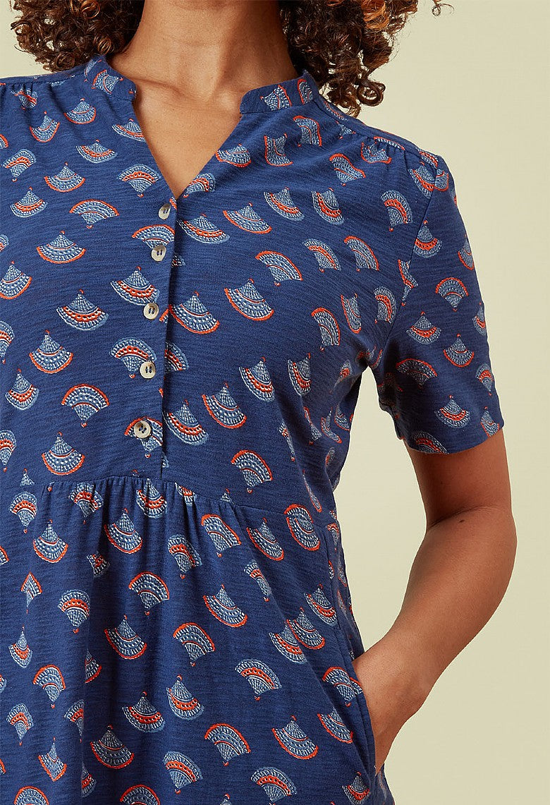 Adini Summer Fan Petunia Dress - Evening Blue