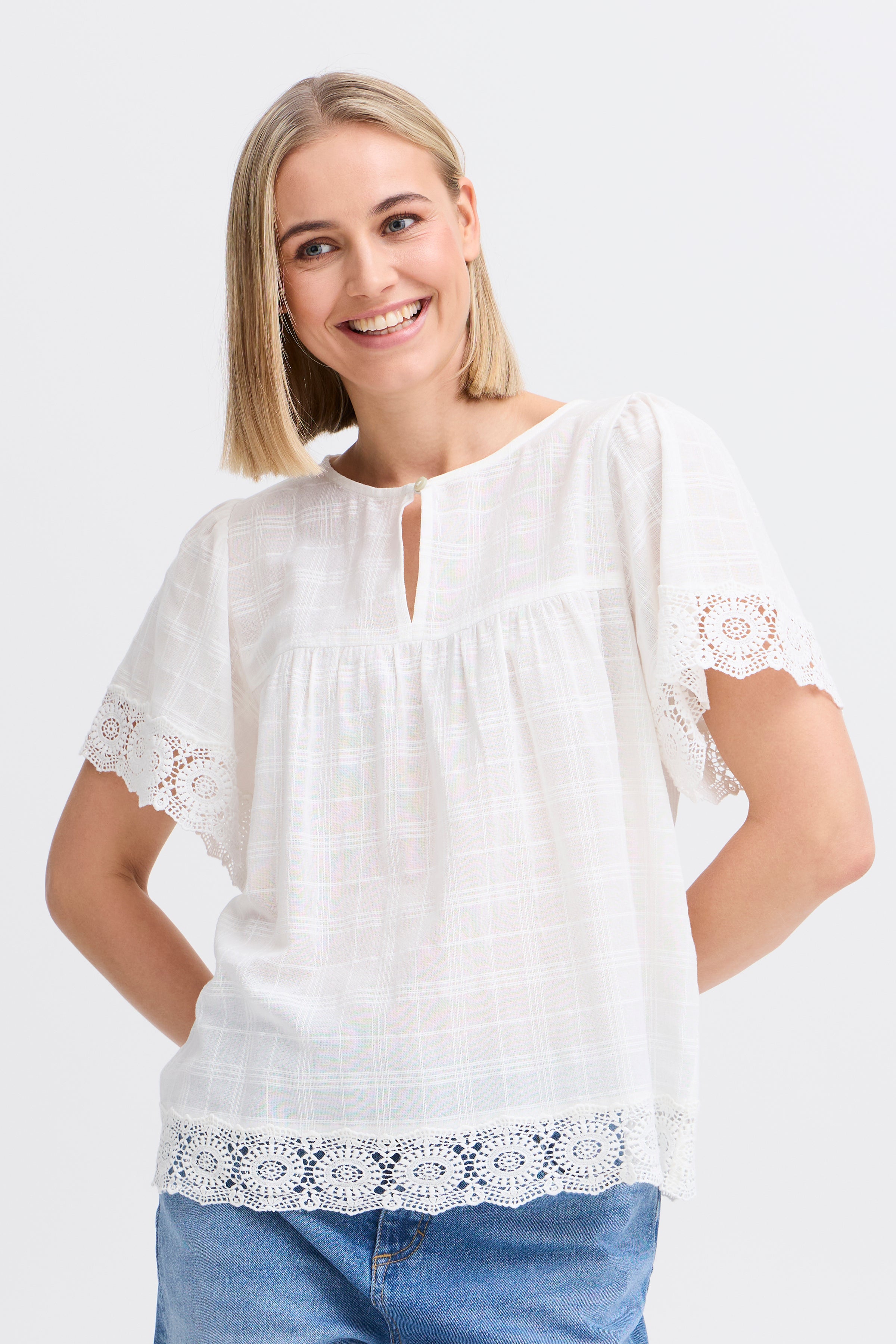 Fransa Frlana Blouse 1-Shirts & Tops-White finn