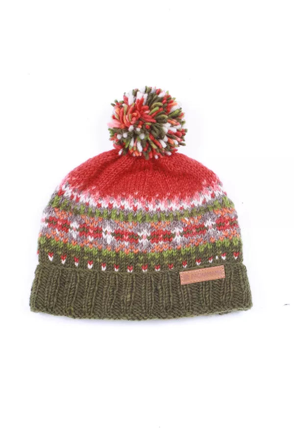 Pachamama Iona Roll Back Bobble Beanie Moss