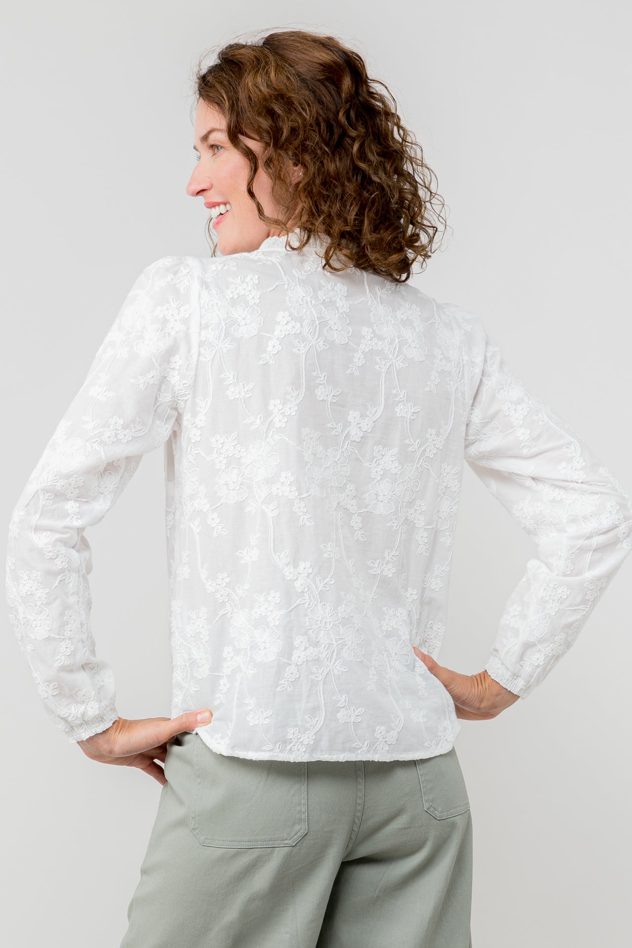 Lily and Me Emily Blouse Plain Jacquard