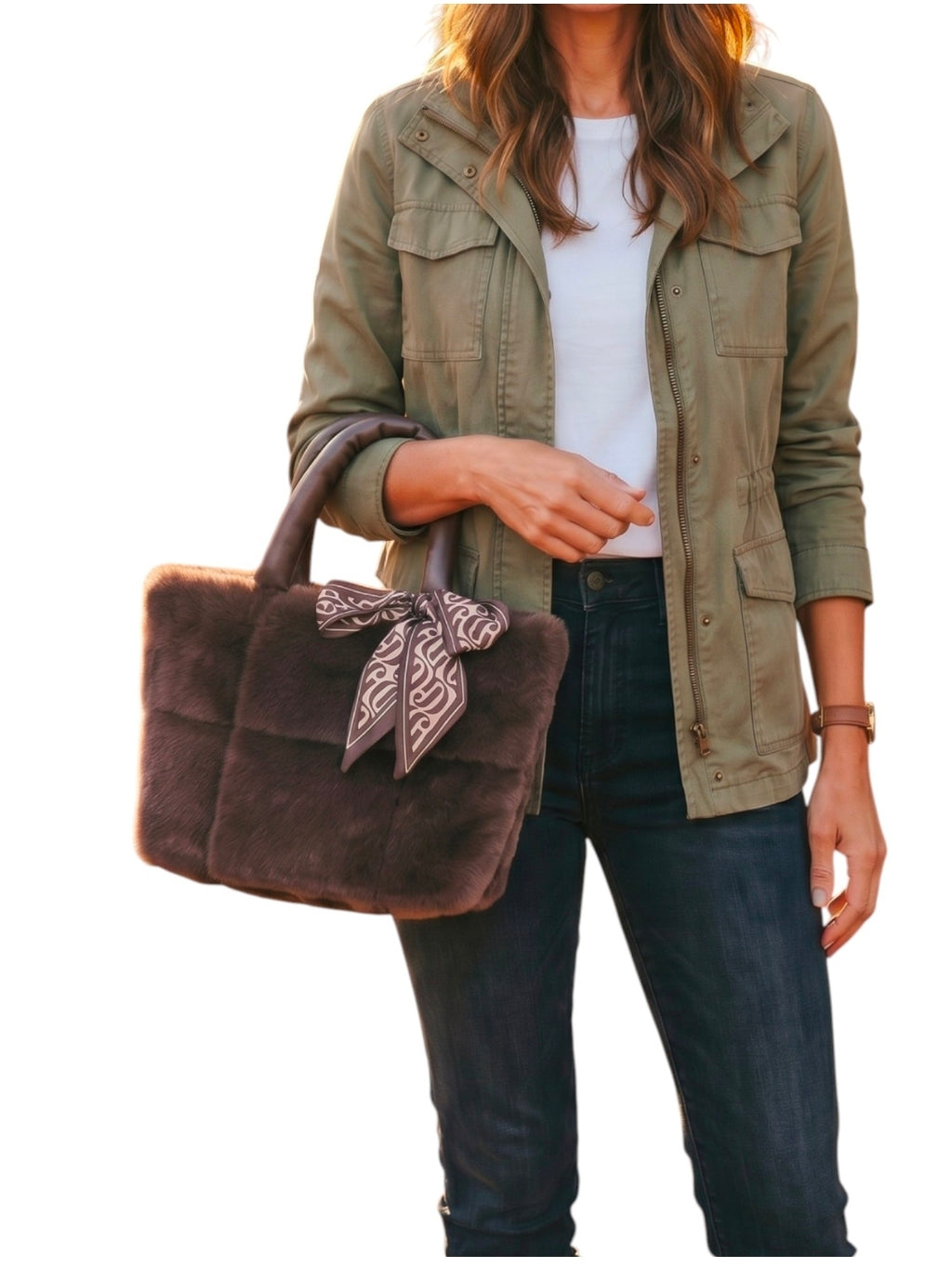David Jones Faux Fur Grab Bag CM8654