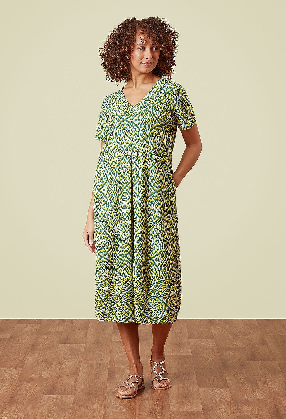 Adini Inky Geo Mima Dress - Multi-Adini-White finn