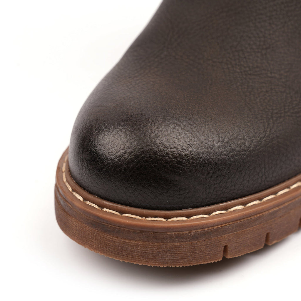 Lunar Joy Brown Waterproof Expanding Calf Long Boot