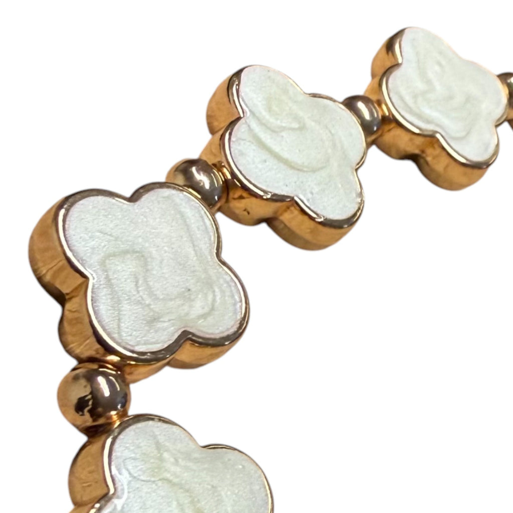 Jess and lou Clover Pearlescent Bracelet BR248-Jess and Lou-White finn