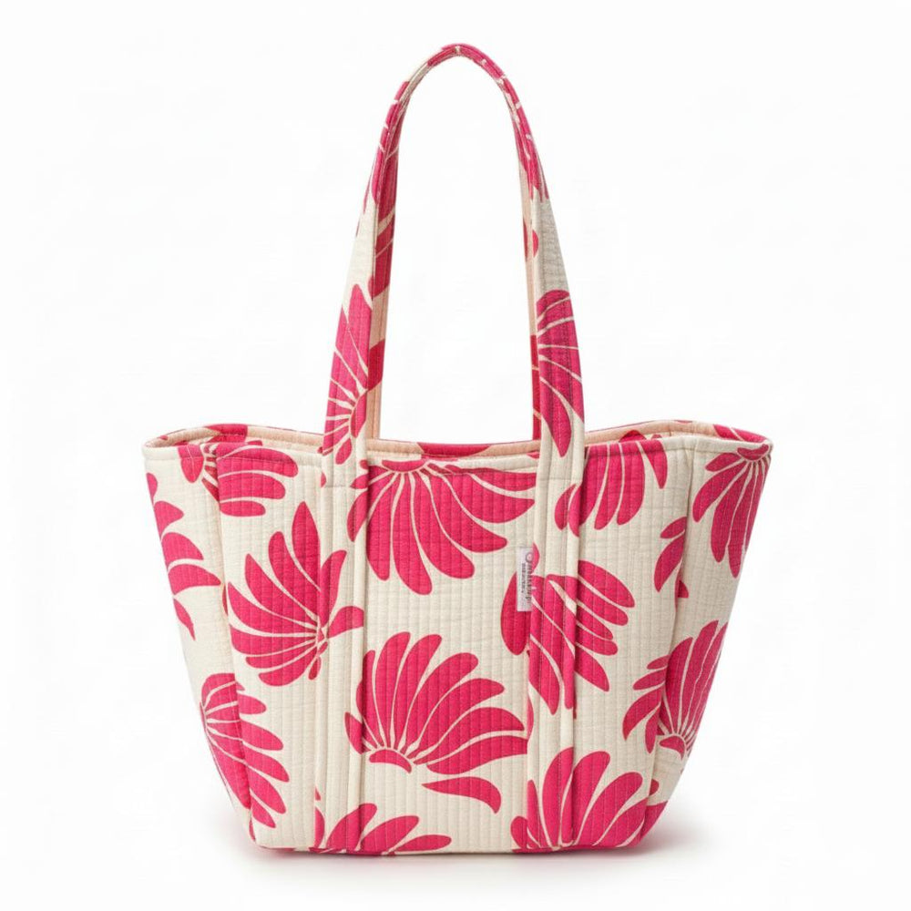 Ellie Beaumont Serendipity Cotton Shoulder Tote - Fuchsia Banana