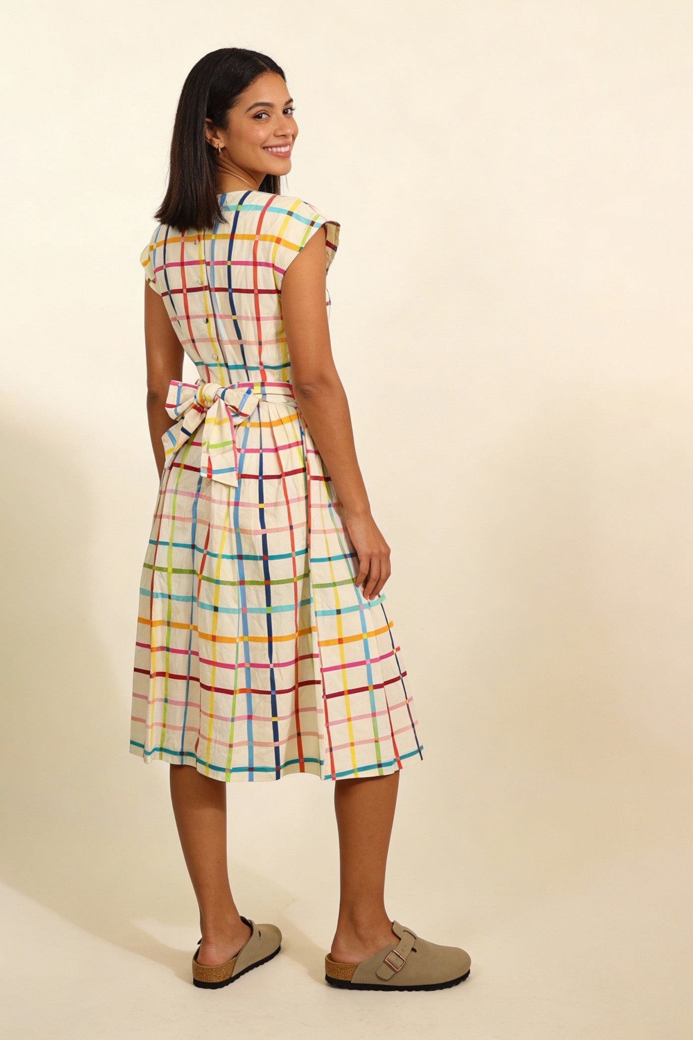 Pretty Vacant Gina Dress in Geo Pop Check-Pretty Vacant-White finn