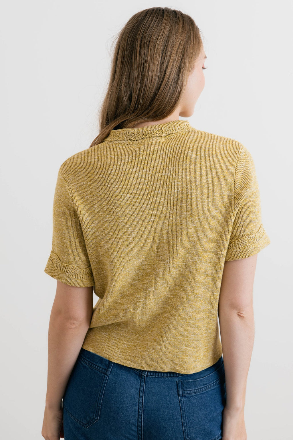 Lily and Me Phoebe Short Sleeve Knitted Jacket Lime