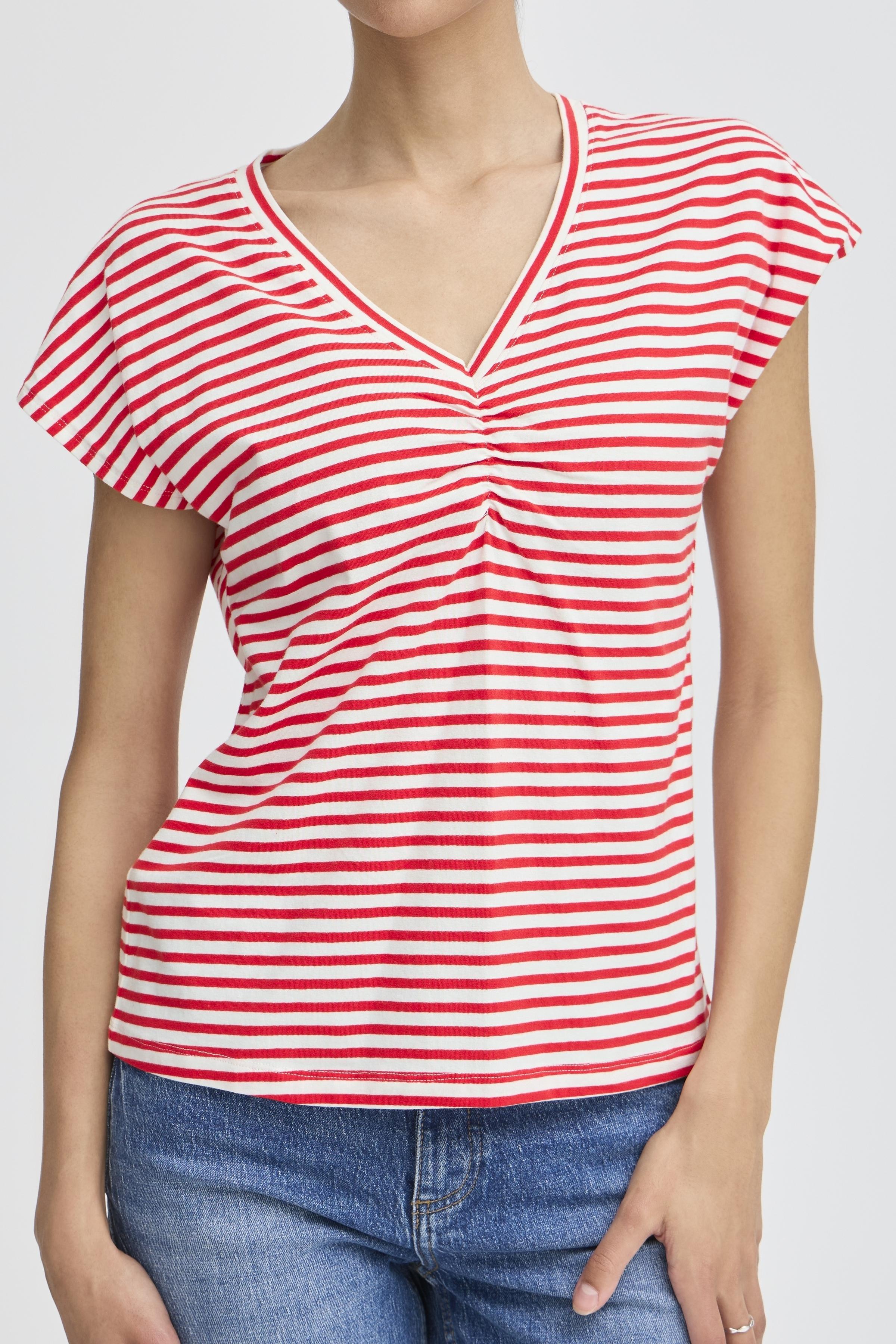 B young Bypandinna Striped Tee-Shirts & Tops-White finn