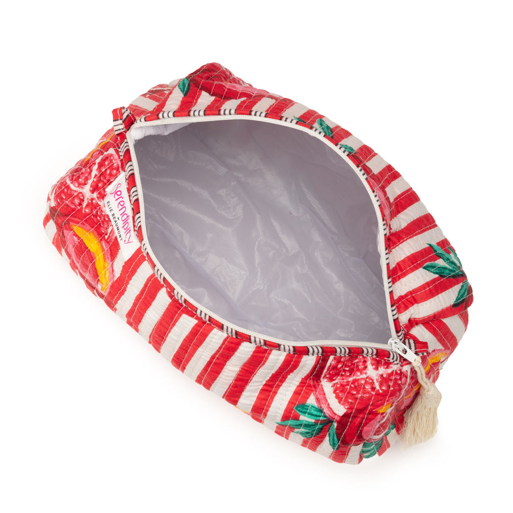 Ellie Beaumont Serendipity Cotton Cosmetic Bag Pink Pomegranate LARGE