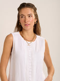Brakeburn Lilly Double Cloth Sleeveless Blouse
White