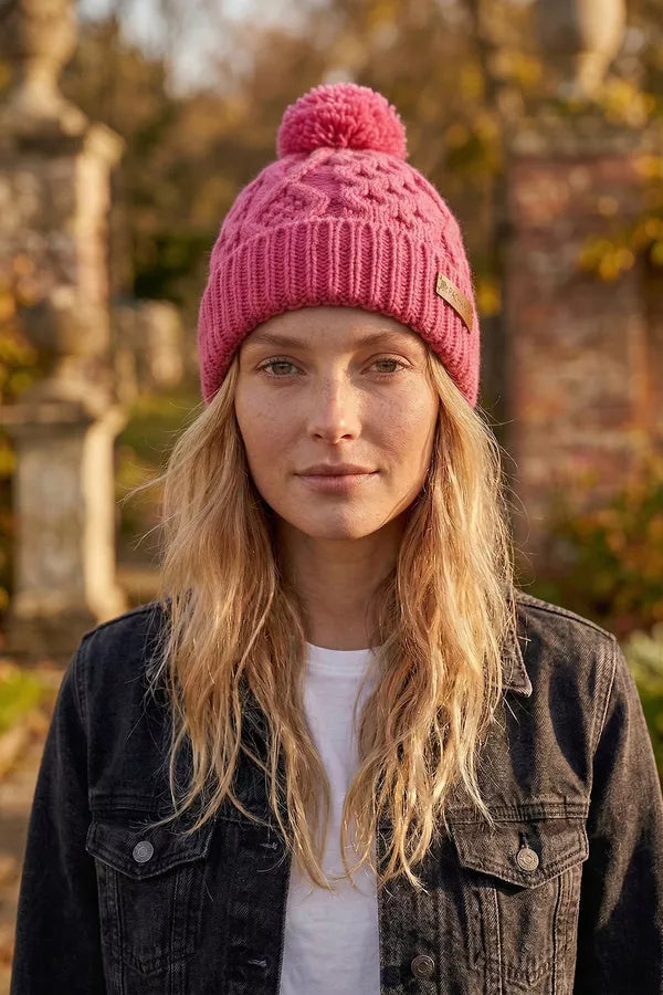 Pachamama Enniskerry Bobble Beanie (Merino) Rose