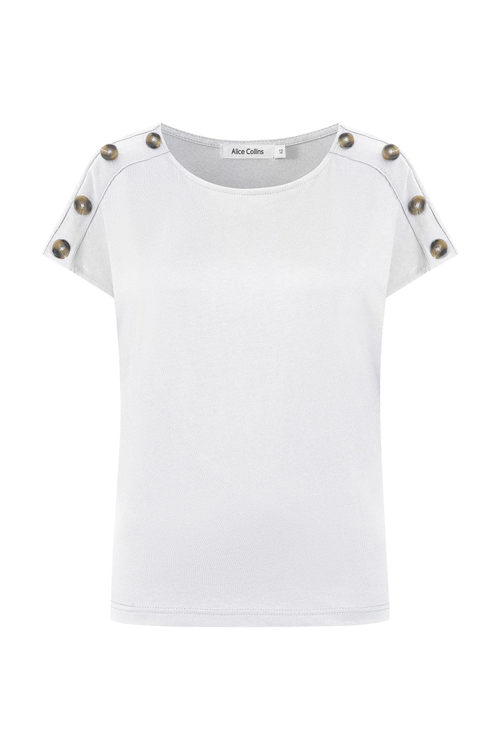 Alice Collins Button Shoulder Top