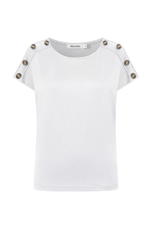 Alice Collins Button Shoulder Top