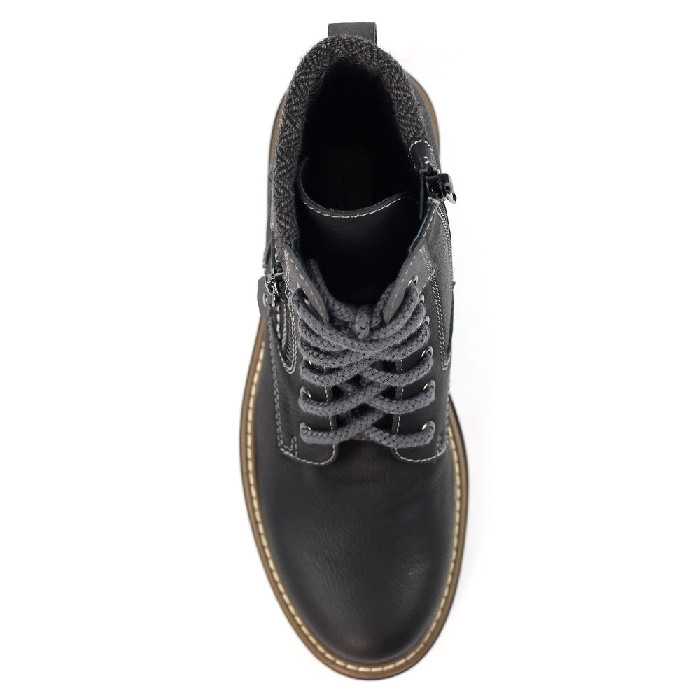 Lunar Caramel Black Waterproof Ankle Boot-Footwear-White finn