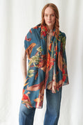 One Hundred Stars Orchid Teal Wool Scarf
