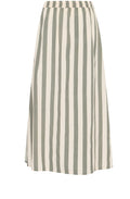 Fransa Green Stripe Skirt-Skirt-White finn