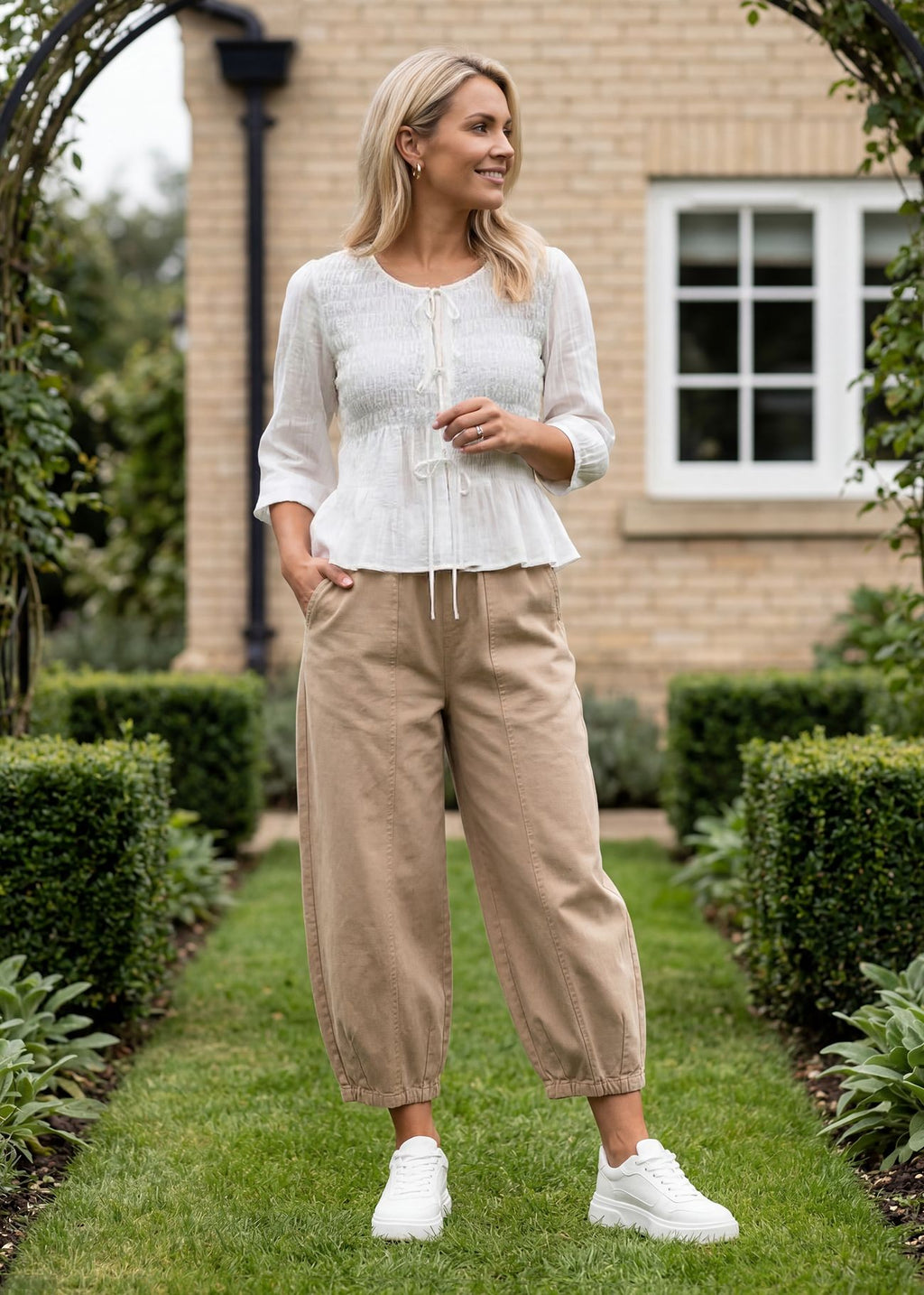 Dreams Cotton Twill Barrel Leg Trouser