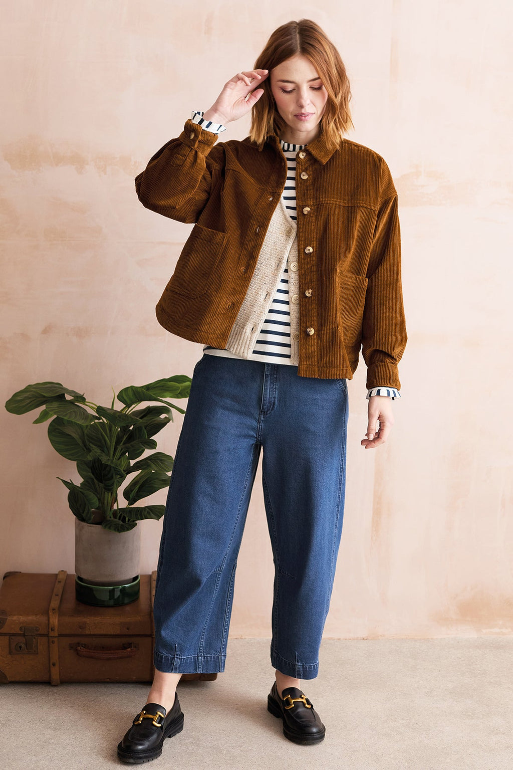 Lily and Me Georgia Barrel Leg Denim Jeans Blue