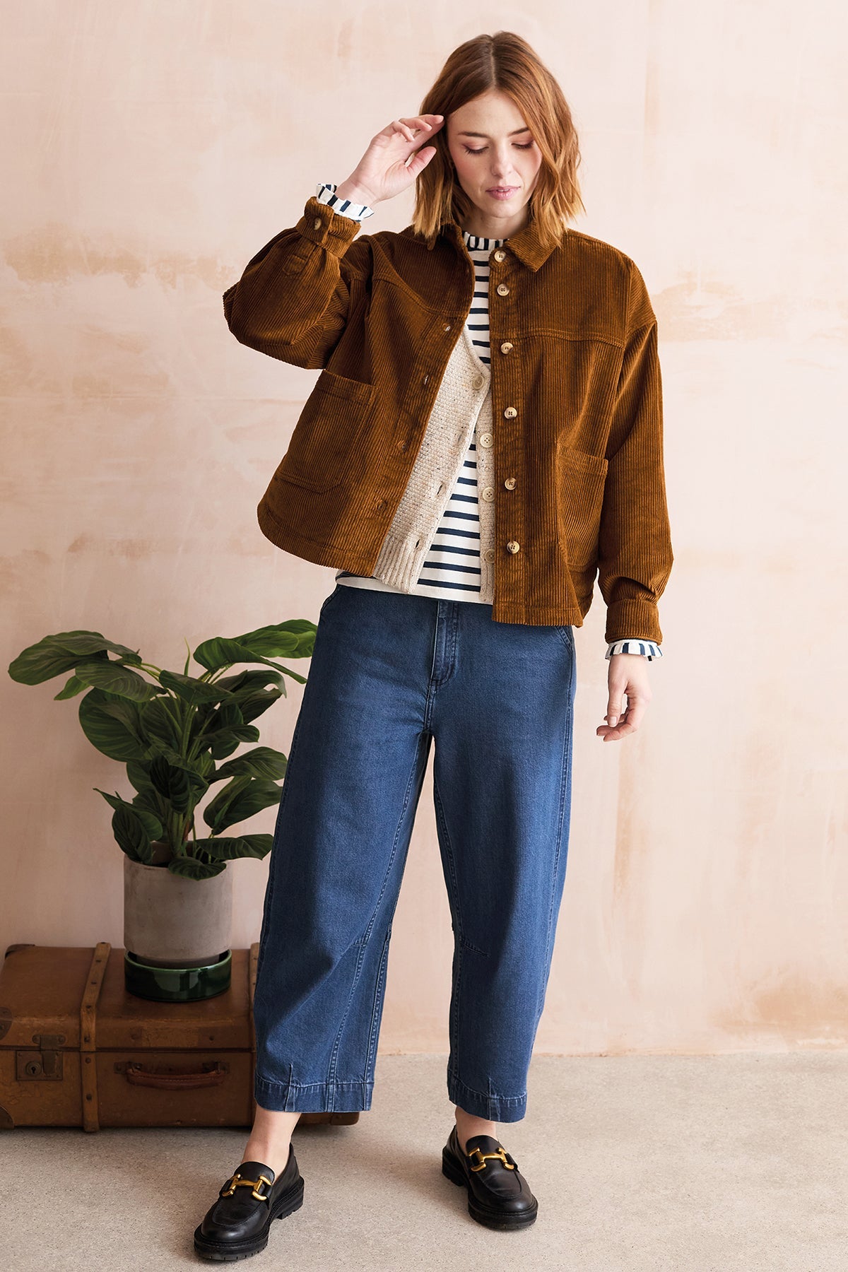 Lily and Me Georgia Barrel Leg Denim Jeans Blue