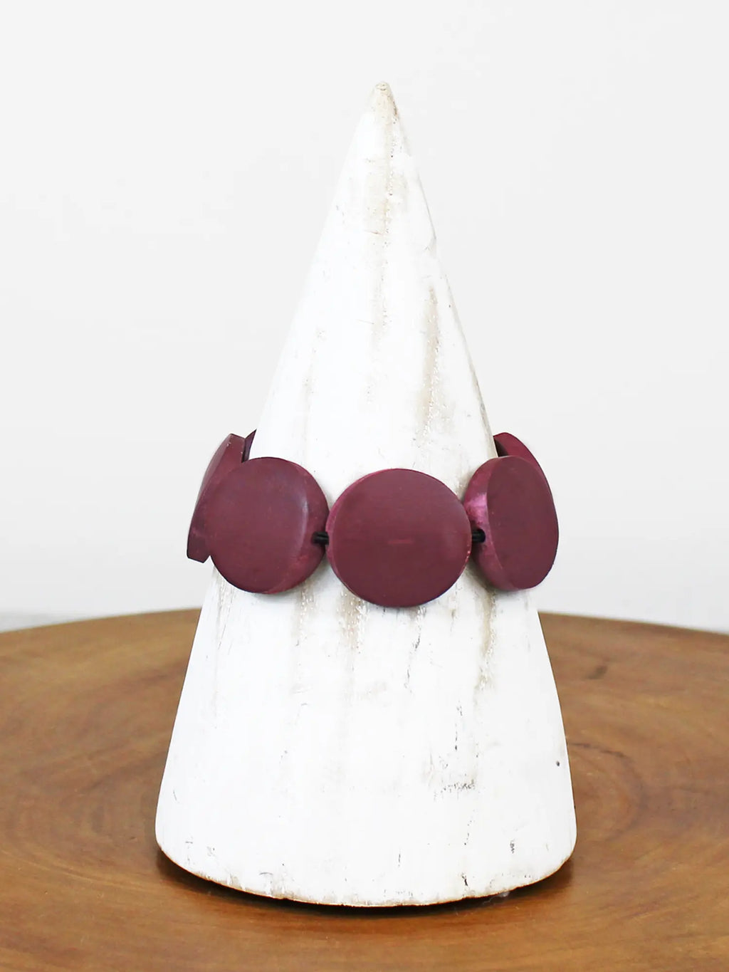 Suzie Blue Elasticated Wooden Disc Bracelet FB1509