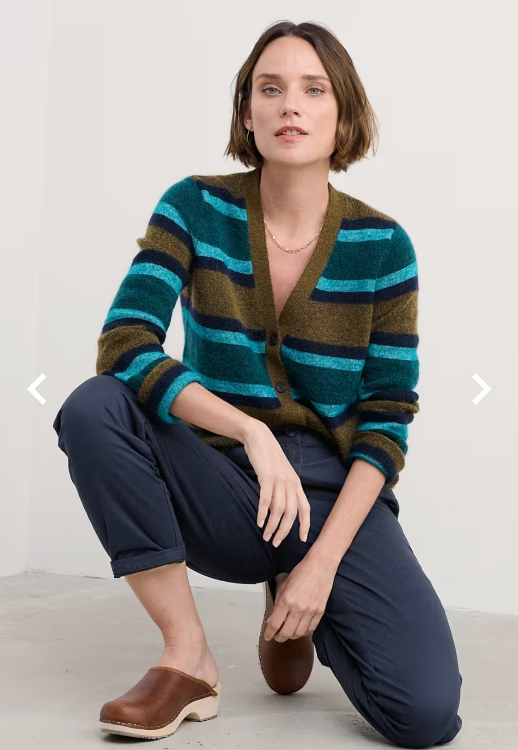 Seasalt Etching V-Neck Cardigan Contains Mohair