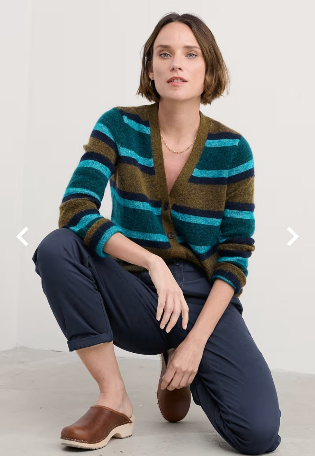 Seasalt Etching V-Neck Cardigan Contains Mohair