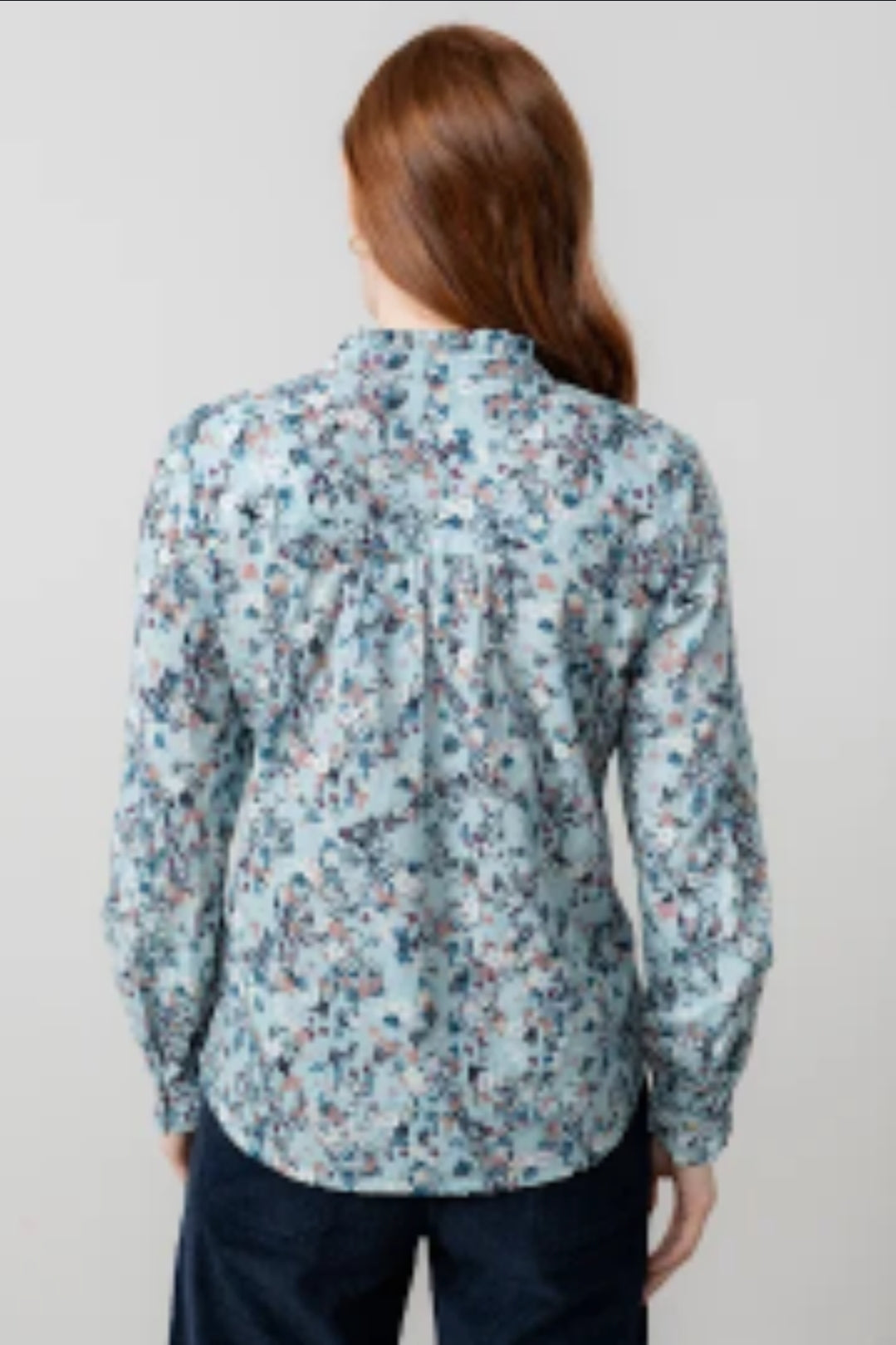 Lily and Me Rachel Frill Blouse Feather Ditsy-Lily and Me-White finn