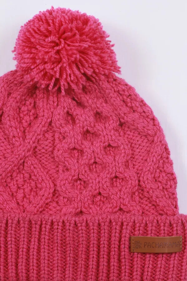 Pachamama Enniskerry Bobble Beanie (Merino) Rose