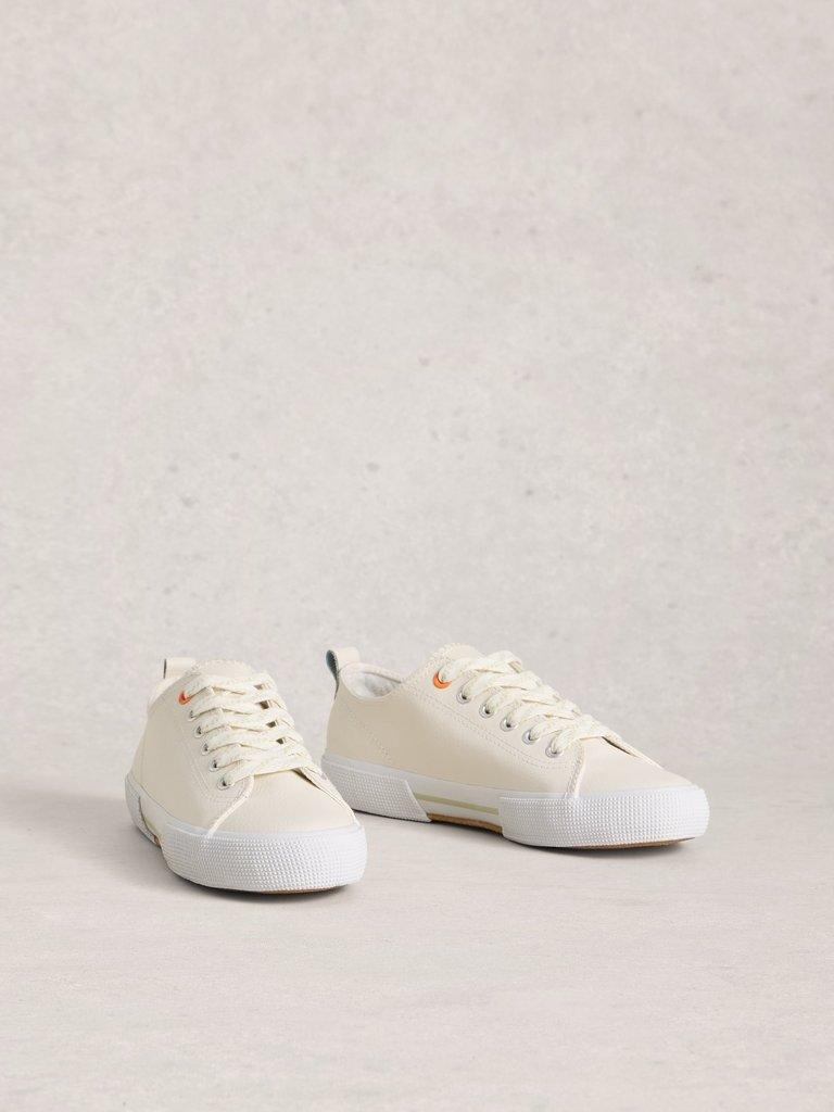White Stuff Pippa Leather Lace Up Trainer-Footwear-4-