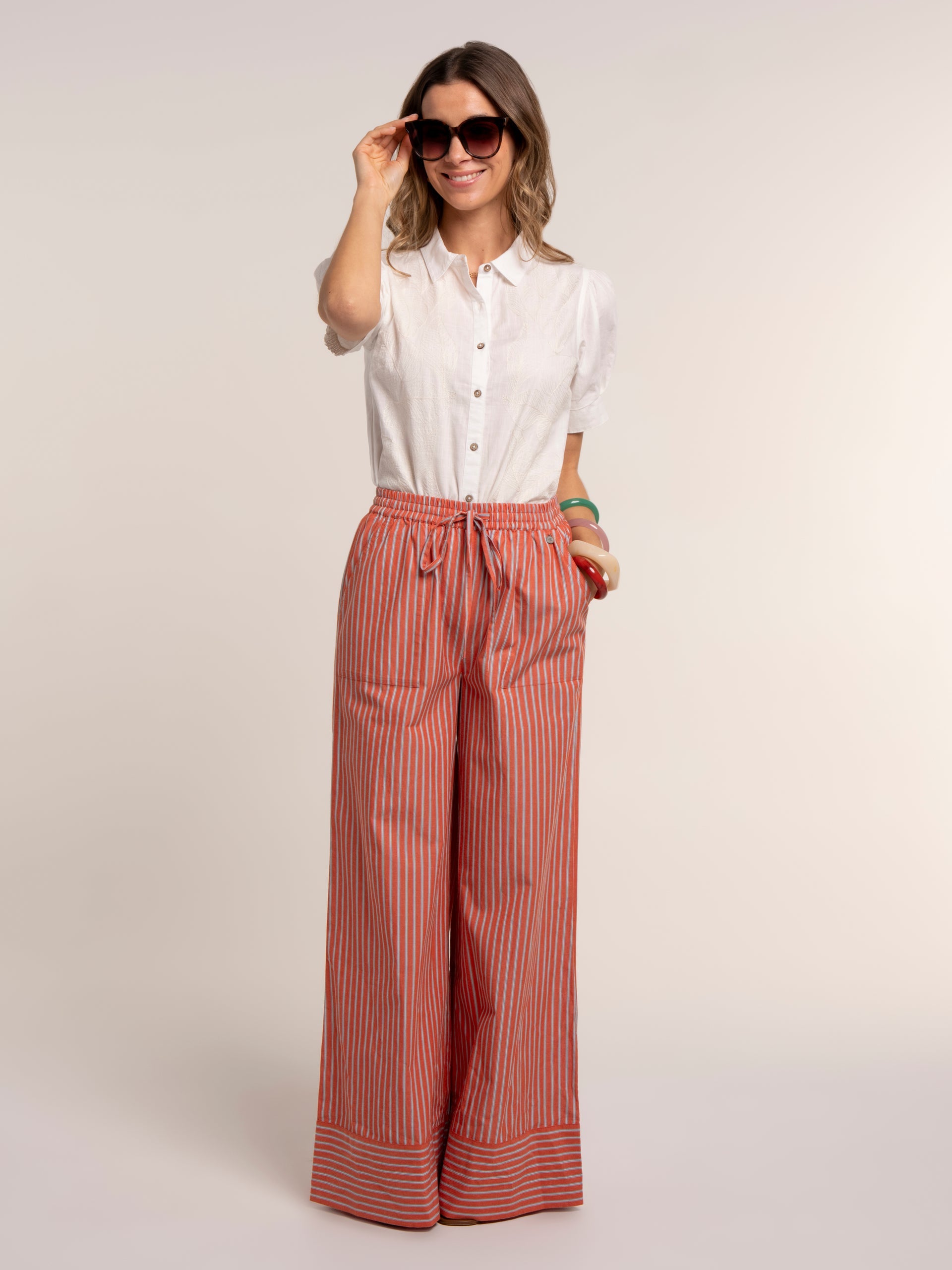 Brakeburn Danna Stripe Wide Leg Beach Pant
Coral
