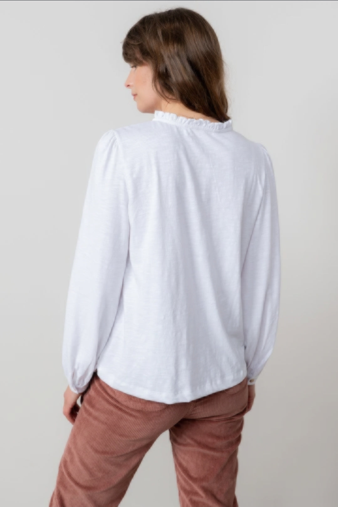 Lily and Me Luna Blouse Plain-White finn