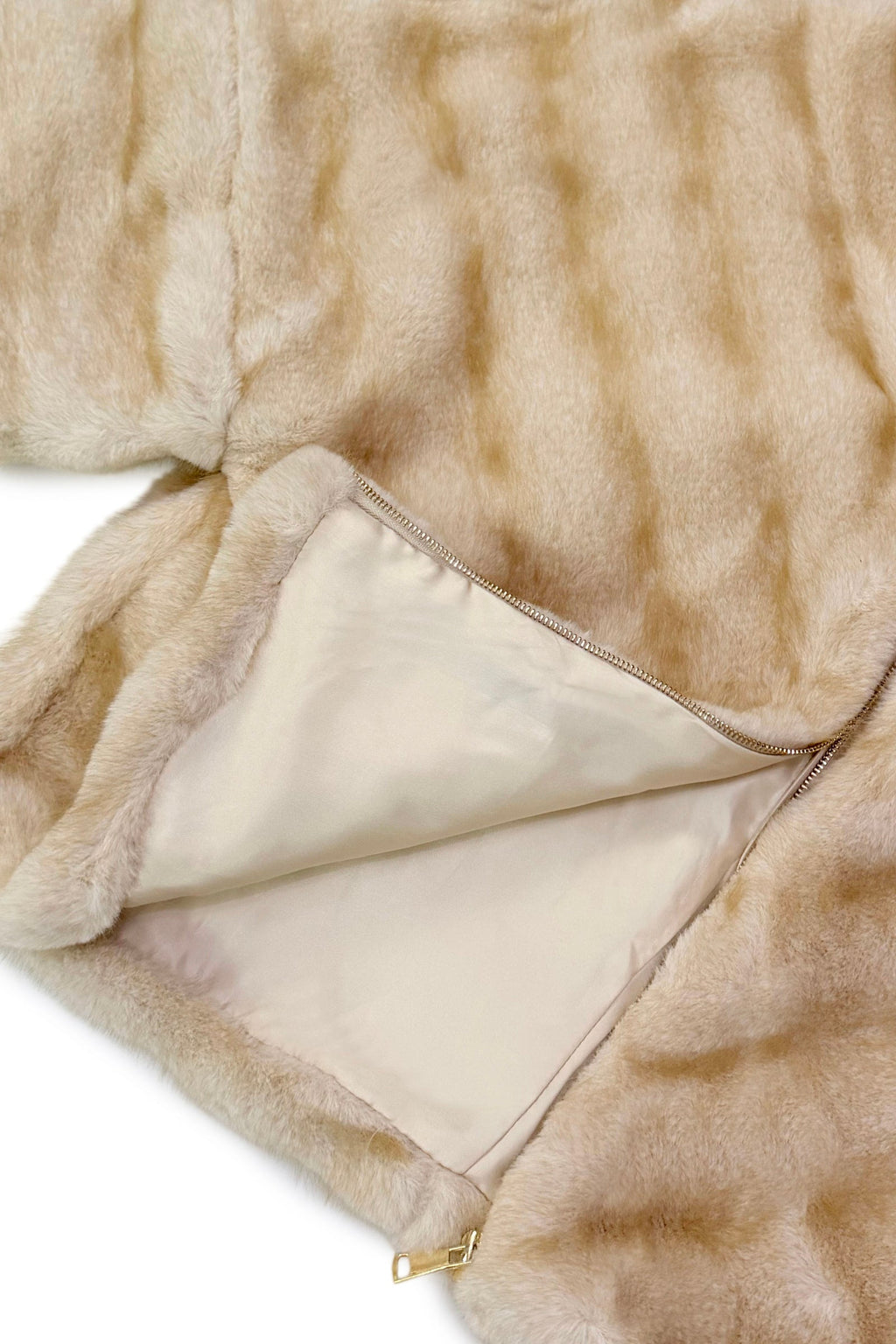 Faux Fur Chevron Cape Jacket